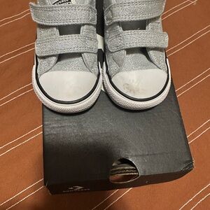 Converse Kids' Silver Velcro Sneakers
